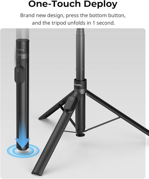 SmallRig 4926 - One-Touch Deploy Selfie Stick Tripod ST-30 (Black)