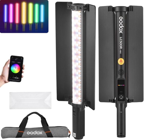 Đèn Flash cây di động, đèn Led Godox LC500R mini