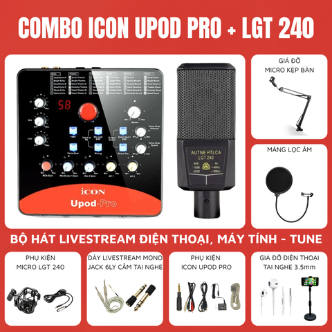 Bộ livestream ICON UPOD PRO - Micro livestream LGT240