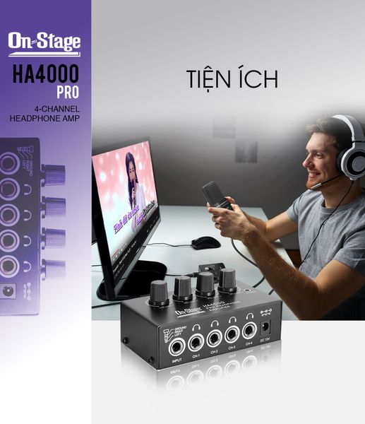 Thiết bị chia tai nghe Milenium HA4 - Channel Headphone Amp