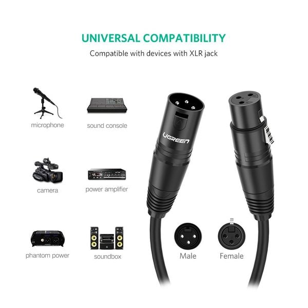 Dây chuyển đổi Ugreen XLR sang XLR 20712 5m