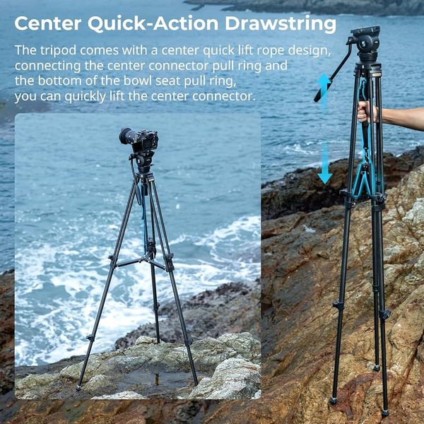 SmallRig 4685 - Lightweight Video Carbon Fiber Tripod Kit AD-50