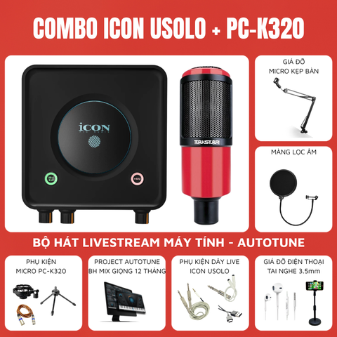 Bộ livestream Icon Usolo - Micro thu âm Takstar PC-K320
