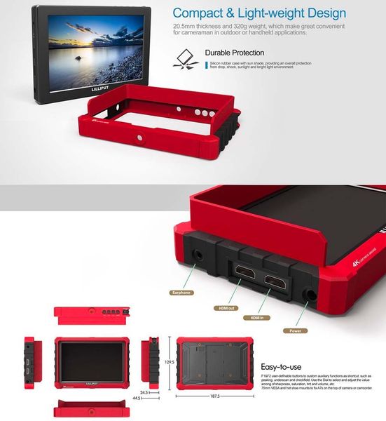 Màn Hình Hỗ Trợ Lilliput A7S 7 4K HDMI Camera máy ảnh