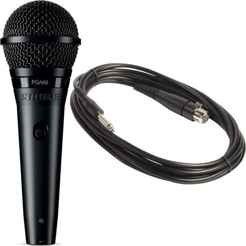 Micro karaoke có dây Shure PGA58-QTR Cardiod Dynamic + XLR