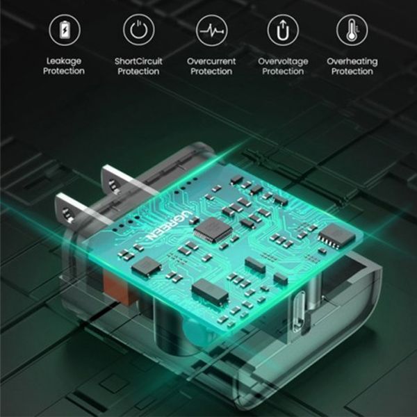 Sạc USB-C 1 cổng PD 20W màu trắng Ugreen 60449