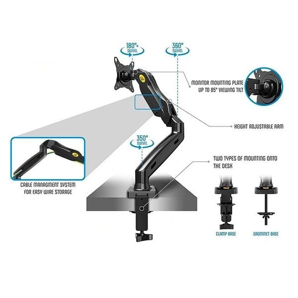Tay arm màn hình F80 - 27 inch NB chính hãng