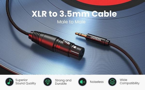 Dây chuyển đổi Ugreen 3.5mm sang XLR 20244 2m cao cấp