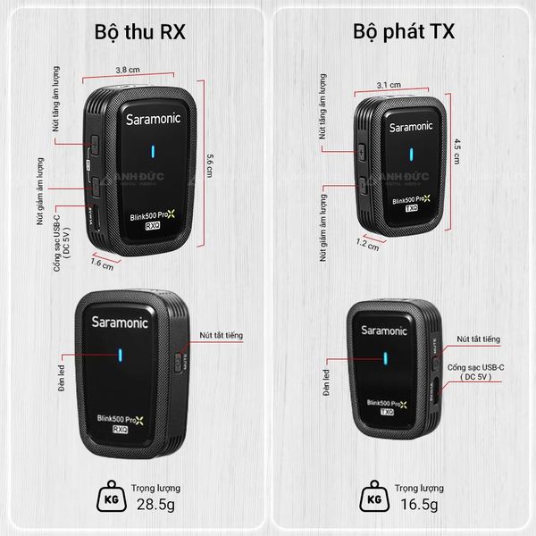Bộ micro không dây Saramonic Blink500 ProX Q10 cổng 3.5mm