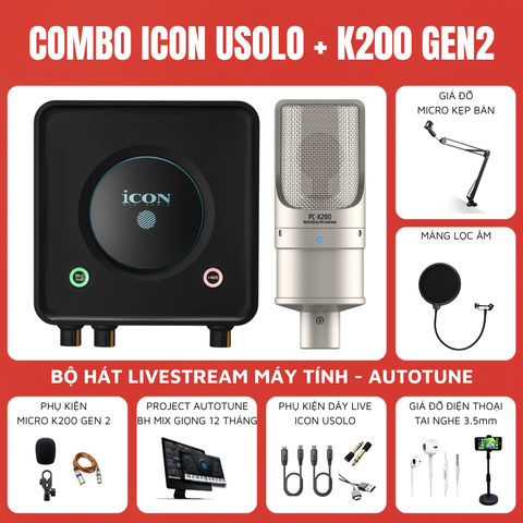Bộ livestream Icon Usolo - Micro thu âm Takstar PC K200 ( Gen 2 )