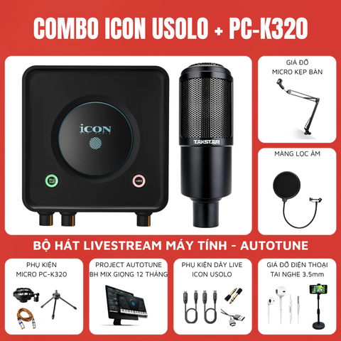 Bộ livestream Icon Usolo - Micro thu âm Takstar PC-K320