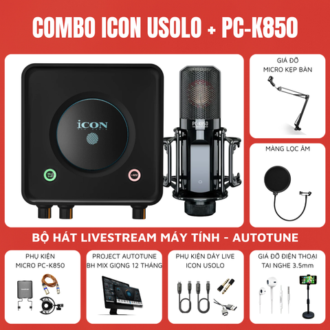 Bộ livestream Icon Usolo - Micro thu âm Takstar PC-K850