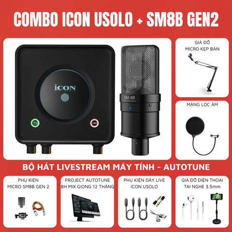Bộ livestream Icon Usolo - Micro thu âm Takstar SM-8B Gen 2