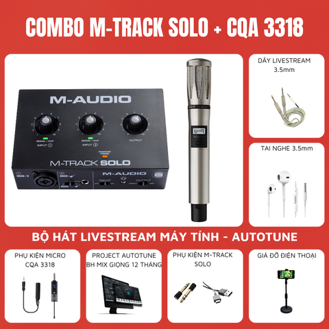 Combo Thu Âm Soundcard M-Audio M-TRACK SOLO và Micro CQA 3318