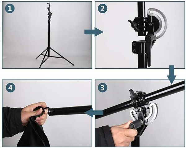 Bộ Tay Boom Treo Đèn 4M, Thiết Bị Gắn Micro Và Máy Ảnh