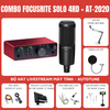 Bộ thu âm: Sound card Focusrite Scarlett Solo (Gen 4) - Micro thu âm Technica AT2020