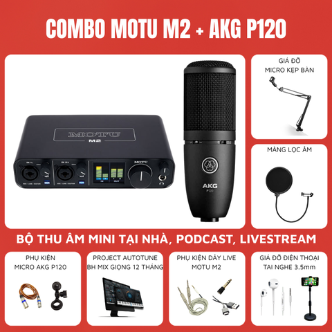 Bộ thu âm MOTU M2 Micro thu âm AKG P120