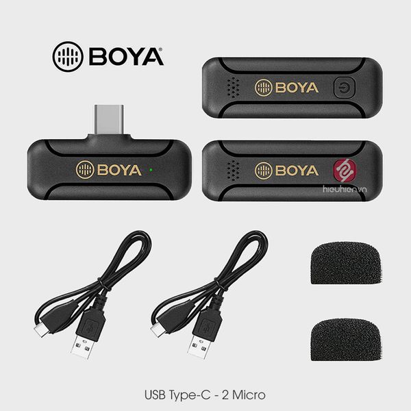 Micro cài áo không dây BOYA BY-WM3T2-U, Cổng Type-C