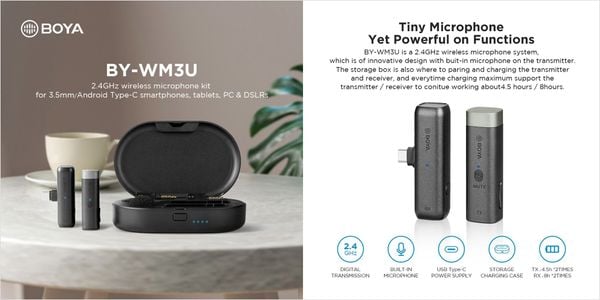 Microphone Boya BY-WM3U - Micro cài áo cổng type C