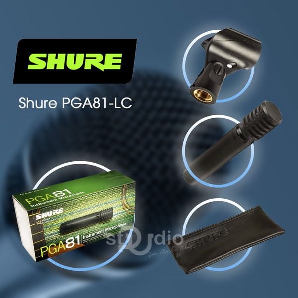 Micro thu âm nhạc cụ Shure PGA81-LC Cardiod Condenser