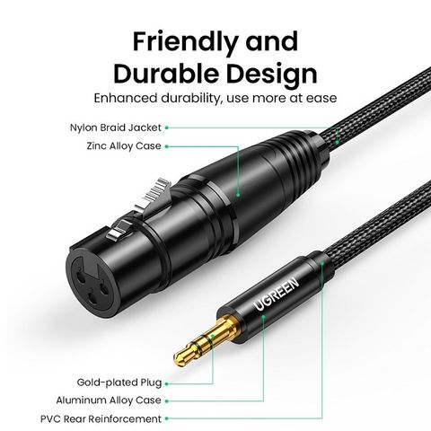 Dây chuyển đổi Ugreen 3.5mm sang XLR 20244 2m cao cấp