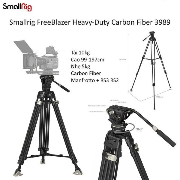 SmallRig FreeBlazer Heavy 3989 - Duty Carbon Fiber Tripod Kit