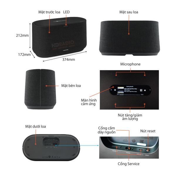 Loa Bluetooth tích hợp trợ lý ảo HARMAN KARDON CITATION 500