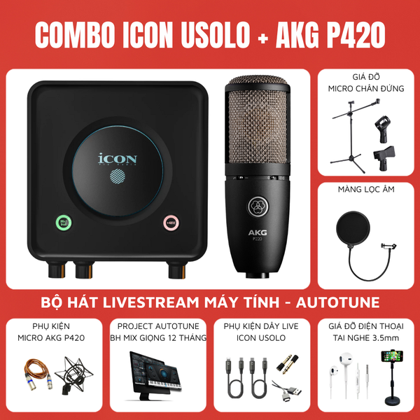 Bộ livestream Icon Usolo - Micro thu âm AKG P420