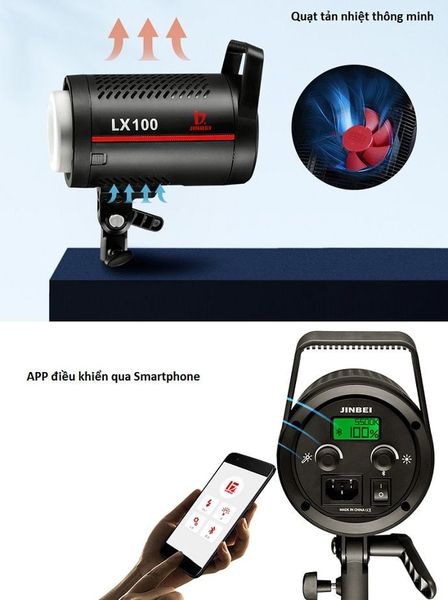 Đèn Led Jinbei LX-100, Đèn LED Jinbei 100W (Tặng 1 miếng Filter)