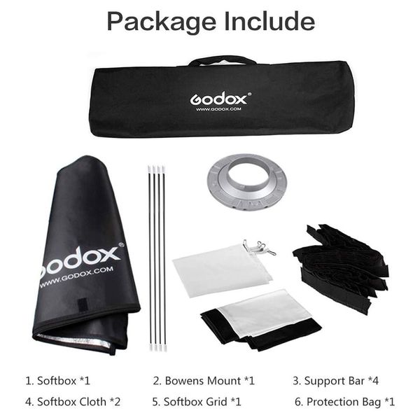 Softbox Tổ Ong Grid Godox 60x60cm Bowen mount FW6060