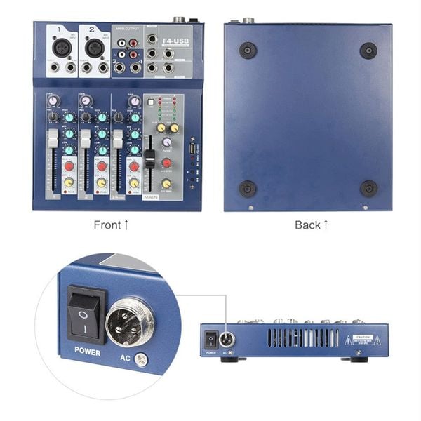 Mixer livestream karaoke F4 USB, Mixer livestream có hiệu ứng