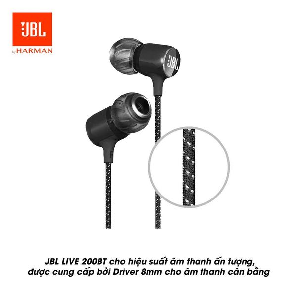 Tai nghe nhét tai thể thao Bluetooth JBL LIVE200BT, tai nghe thể thao nhét tai JBL