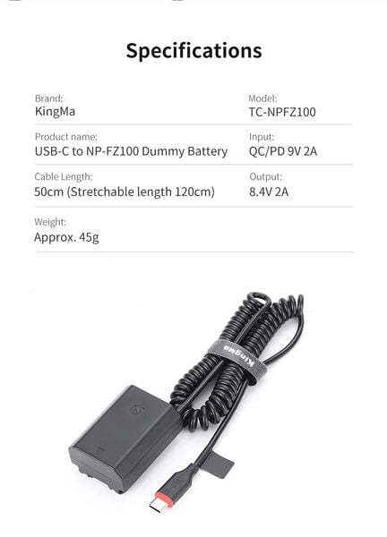 Pin ảo Kingma FZ100 Type-C, Mới 100%