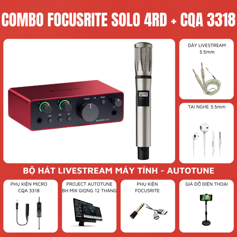 Bộ thu âm Focusrite Scarlett Solo (Gen 4) - Micro thu âm CQA 3318