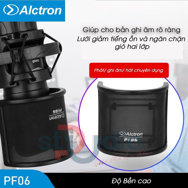 Màng lọc âm Alctron PF06 - Màng lọc âm mini chụp trước micro thu âm
