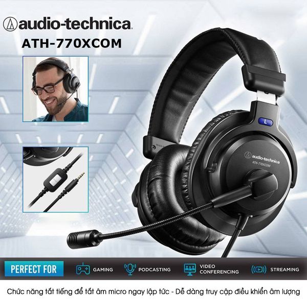 Tai nghe Gaming Stereo Audio-Technica ATH-770XCOM - Tai nghe có Mic