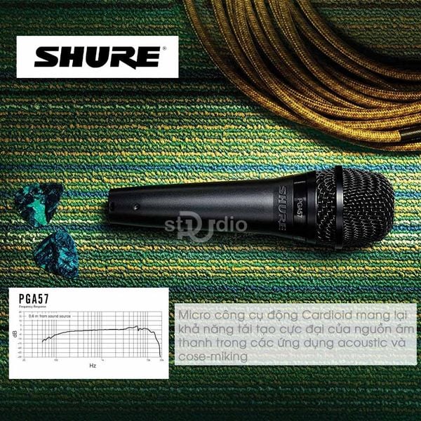 Micro thu âm nhạc cụ Shure PGA57-LC Cardiod Dynamic