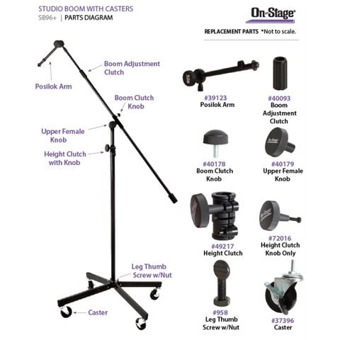 Chân Microphone ON-STAGE SB96+ STUDIO BOOM WITH 7 MINI BOOM EXTENSION AND CASTERS