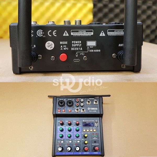 Mixer livestream Karaoke Yamaha G4 USB, Mixer livestream kèm 2 micro không dây