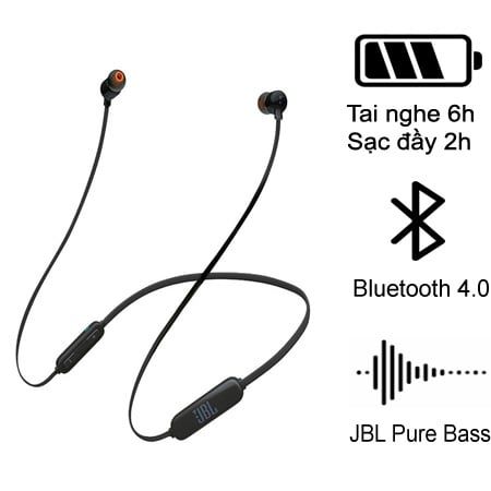Tai nghe nhét tai bluetooth JBL T110BT, tai nghe thể thao nhét tai JBL