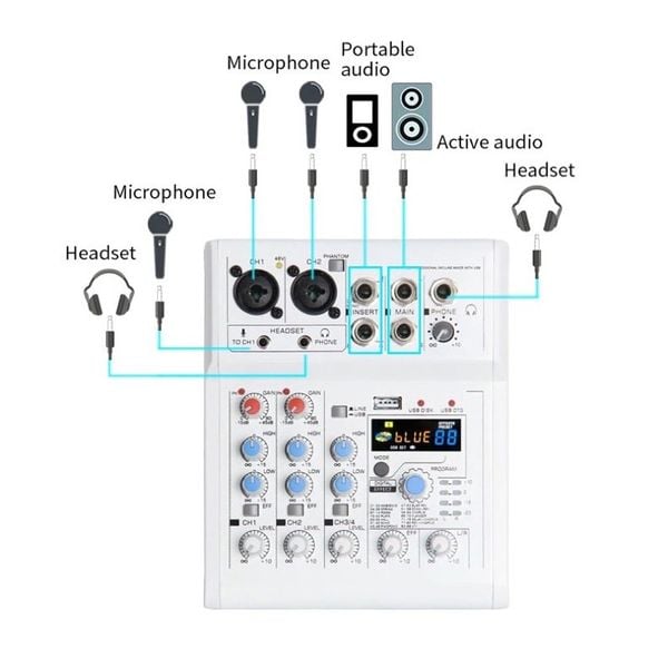 Mixer Livestream Karaoke Mickle E4, Mixer Livestream có 99 hiệu ứng
