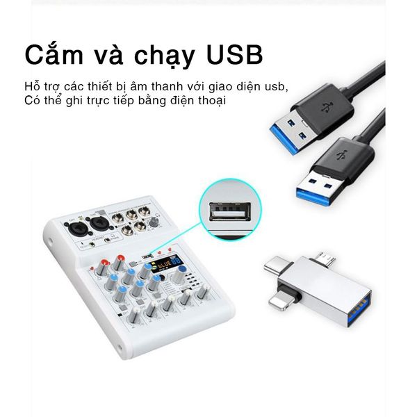 Mixer Livestream Karaoke Mickle E4, Mixer Livestream có 99 hiệu ứng