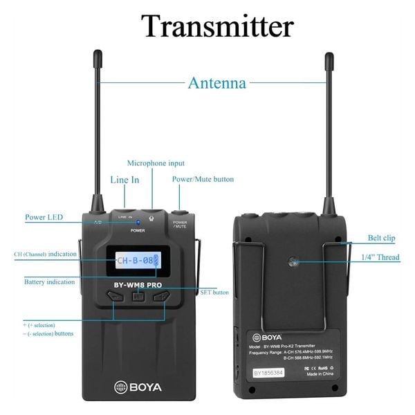 Micro thu âm Boya TX8 pro - Micro cài áo không dây