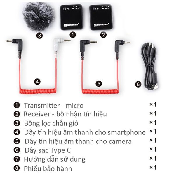 Micro không dây Relacart R1- Micro cài áo không dây