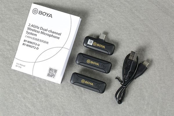 Micro cài áo không dây BOYA BY-WM3T2-U, Cổng Type-C