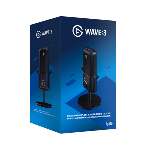 Microphone Elgato Wave 3/ Black, Micro thu âm USB