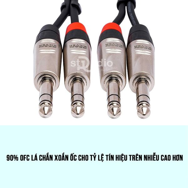 Cáp Hosa Pro 6.5mm ra 6.5mm ( 1.5m dây đôi ) - Stereo Interconnect Dual