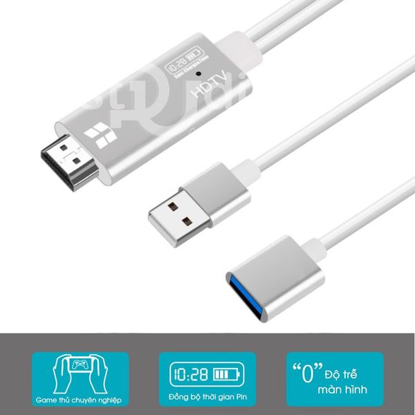 Thiết bị phản chiếu màn hình điện thoại Livestream lên màn hình máy tính hoặc tivi (Không trễ, có khe LAN, Audio)