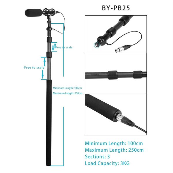 Tay nối dài Boompole Micro Boya BY-PB25
