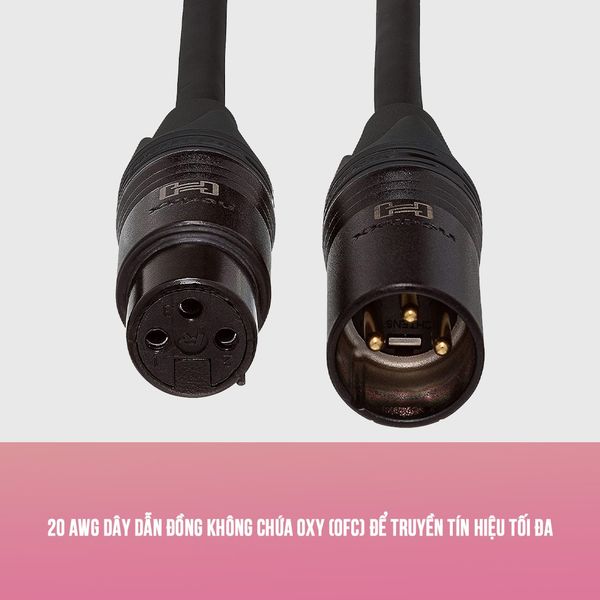 Cáp Micro Canon - HOSA edge microphone cable neutrik xlr3f to xlr3m (6M)